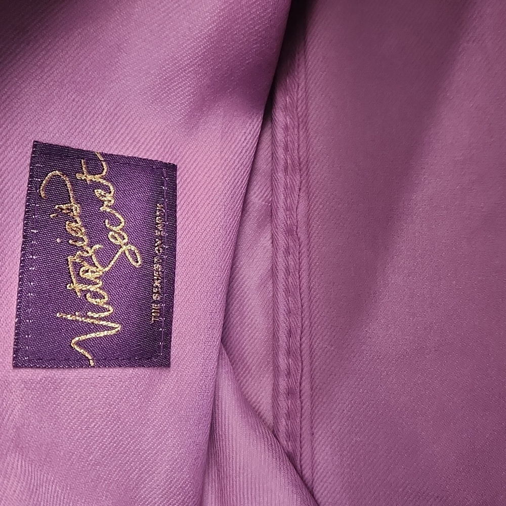 Victoria's Secret Violet and Gold Zip Satchel Purse - Picture 4 of 5